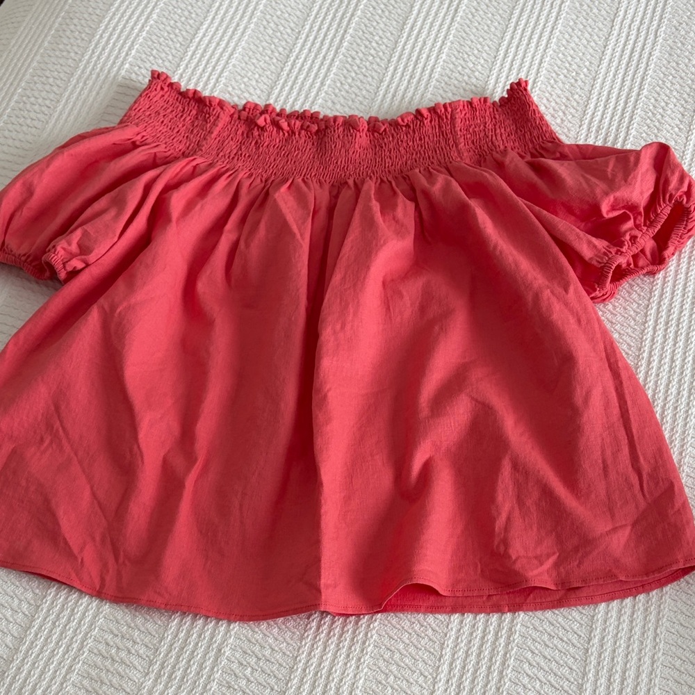 Coral Off-Shoulder Blouse